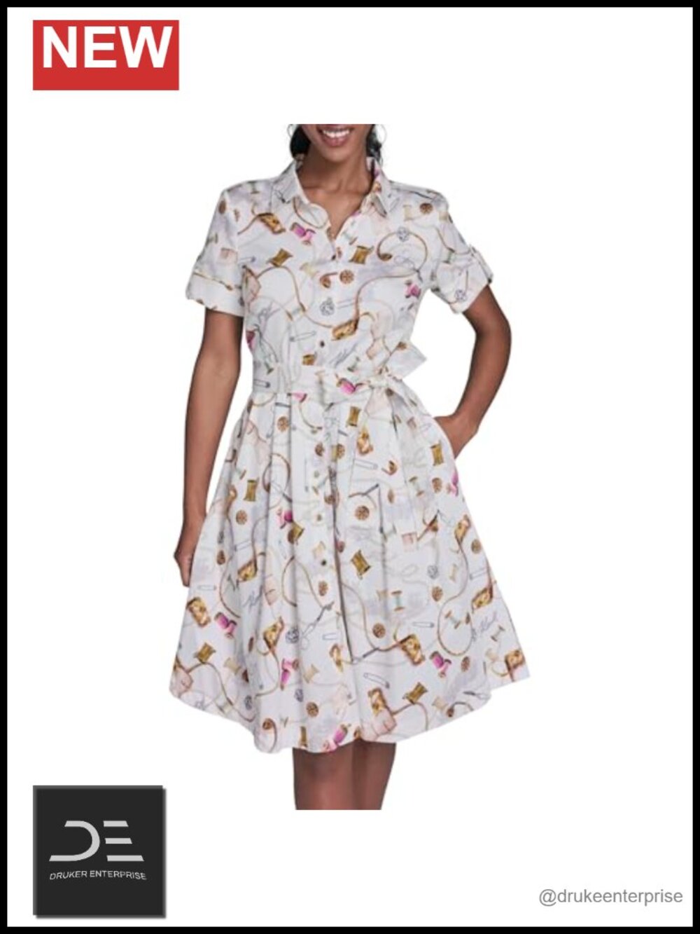Whimsical Short Sleeve Midi Dress with Front Tie